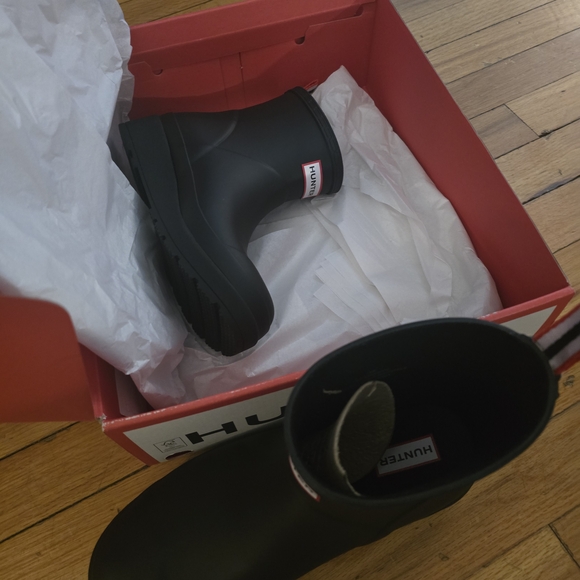 Hunter Black Ankle Boots - Picture 3 of 4